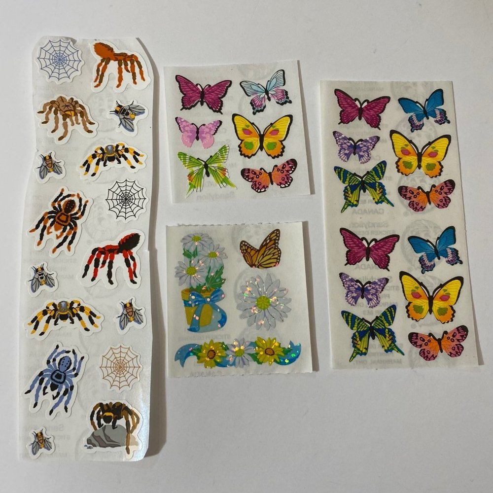 Vintage Sandylion Spiders & Butterflies Sticker Set